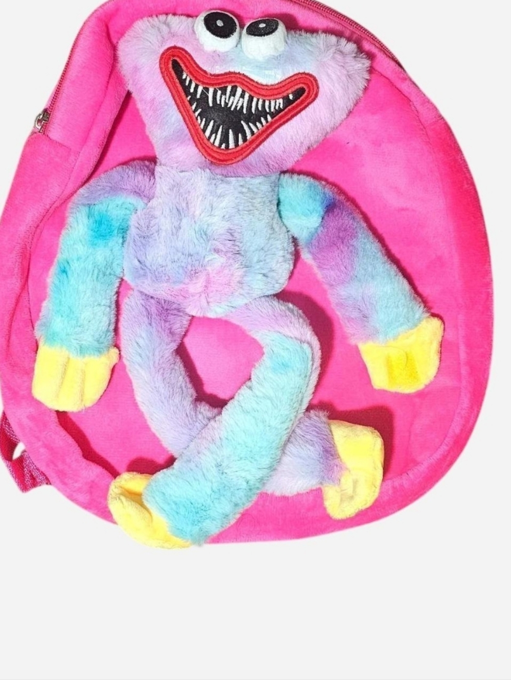 Kissy Missy Plush Multi-Color Monster Backpack Toy - Pink